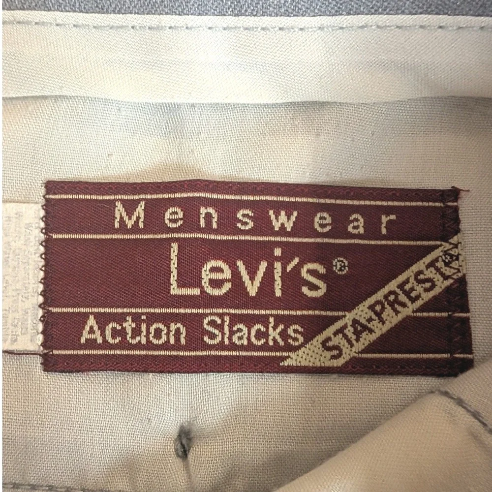 Vintage Levis Action Slacks Mens 37x32.5 Sta-Prest Dress Pant Trousers Straight